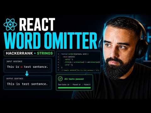 Hackerrank React Word Omitter Solution Live Coding