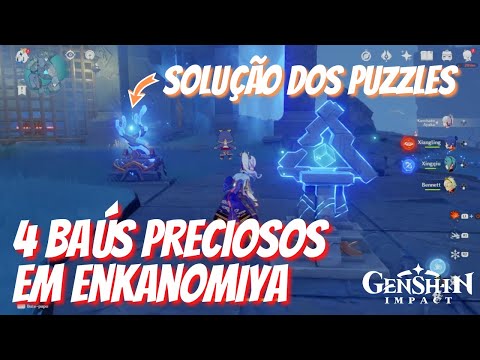 Como Resolver o Puzzle no Templo da Noite Eterna - Baús Preciosos Enkanomiya GENSHIN IMPACT
