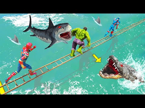 Superheroes EVENTS DAY, WIPEOUT OBSTACLES RUN CHALLENGE - GTA V Funny Contest Ep.455