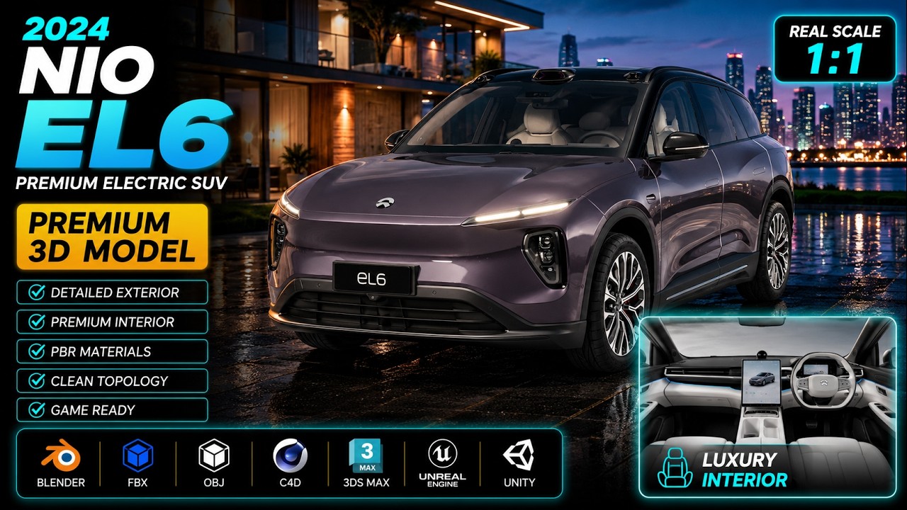 2024 NIO EL6 ES6 With Interior 3D Model
