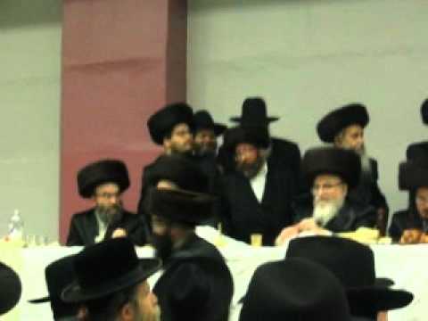 Skverrer Rebbe at Sheva Brachos in Queens