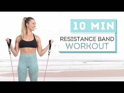 10 min RESISTANCE BAND WORKOUT // Full Body Fitness Routine