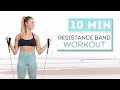 10 Min RESISTANCE BAND WORKOUT Full Body Fitness Routine