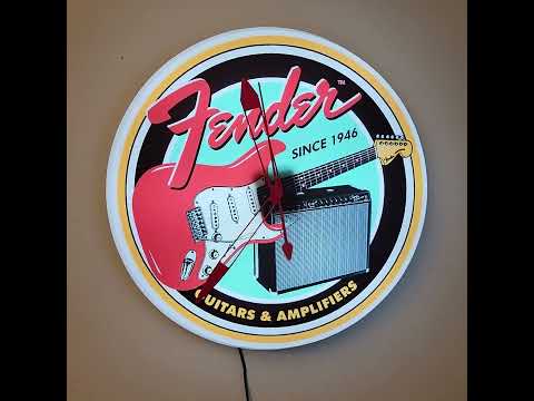 Fender Guitars Dealer Style Light Up Clock Killer Cool Man Cave/Garage/Bar Item Strat & Twin Reverb image 5