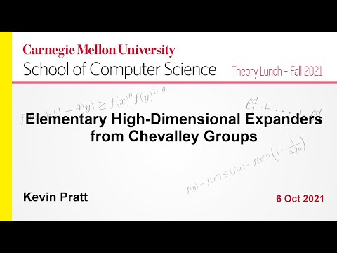 Kevin Pratt: Elementary High-Dimensional Expanders from Chevalley Groups