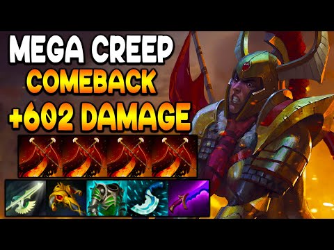 UNBELIEVABLE MEGA CREEP COMEBACK - INTENSE +602 DAMAGE - DOTA 2 GAMEPLAY