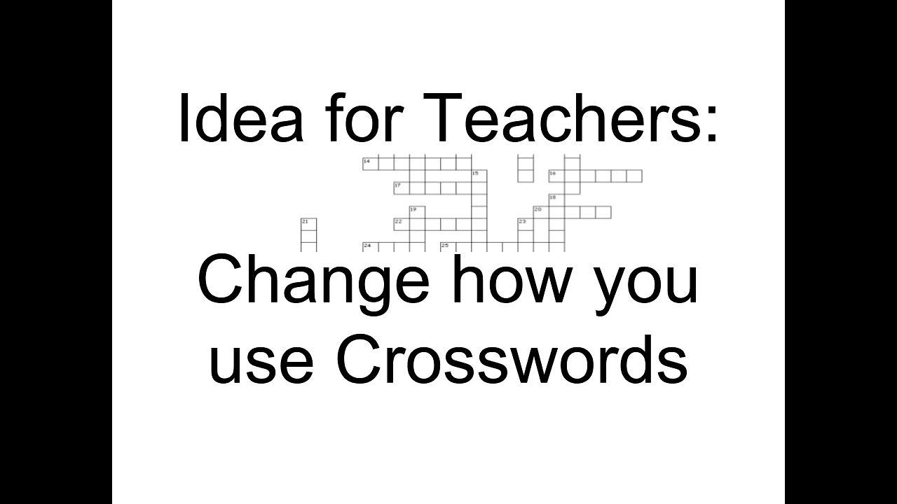 For Teachers: Another way to use crossword puzzles in class