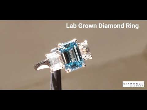 Lab grown blue diamond ring R9437