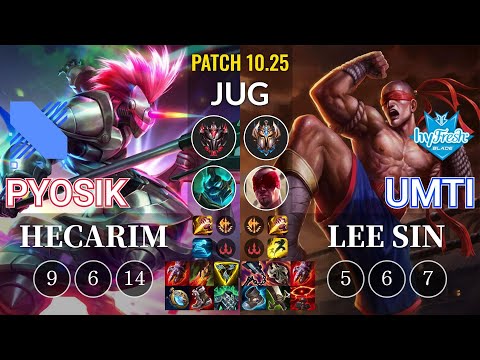 DRX Pyosik Hecarim vs hyF UmTi Lee Sin Jungle - KR Patch 10.25