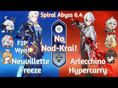 C0 Neuvillette Freeze x C0 Arlecchino Hypercarry - NEW Spiral Abyss 6.4 | Genshin Impact