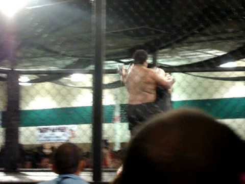 Epic cage battle ends abruptly