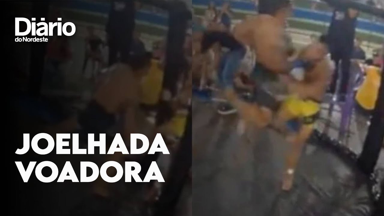 Imagem da notícia Lutador cai fora do 'cage' da luta após levar joelhada voadora