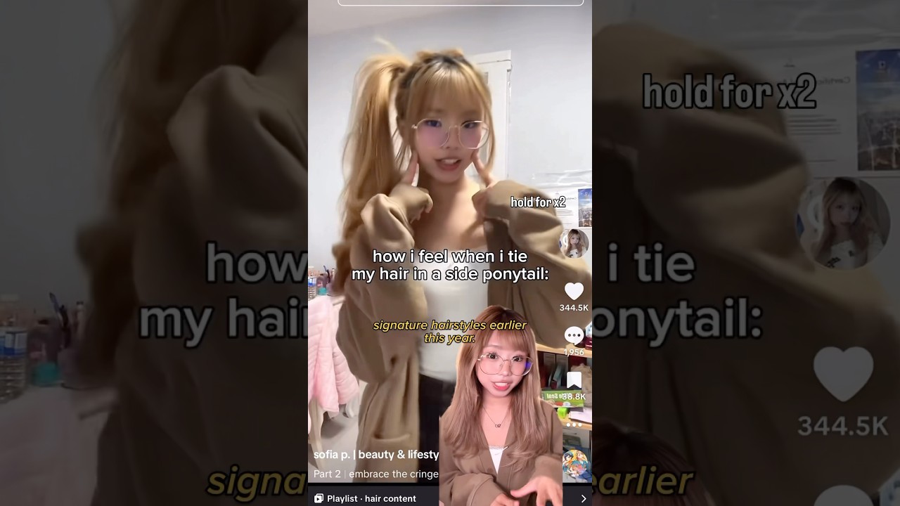 UPDATED SIDE PONYTAIL TUTORIAL (for short hair) 🎀✨ #ponytail #hairstyle #hairtutorial