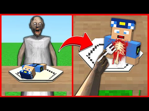 GRANNY AKŞAM YEMEĞİNDE KEREM KOMİSERİ YİYOR! 😱 - Minecraft