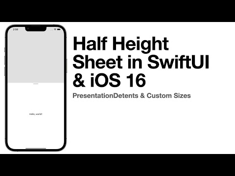 SwiftUI Sheet: Half Height & Custom Sizes with PresentationDetents | iOS 16 Tutorial