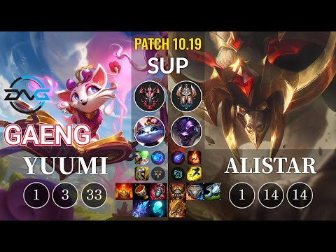 DFM Gaeng Yuumi vs Alistar Sup - KR Patch 10.19