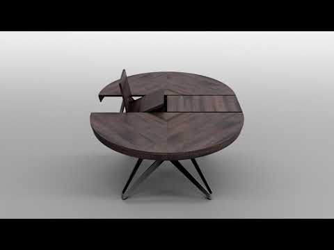 Big Round Extendable table - Space saving design furniture by Ozzio Italia