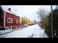 Winter Walk In Stockholm Suburb Enskede 4K