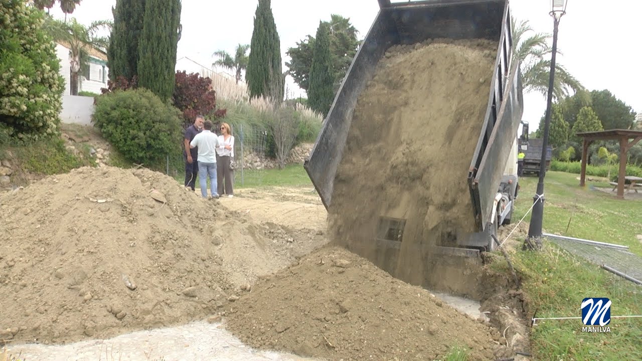 Reparación del socavón en el aljibe del parque del Goleto