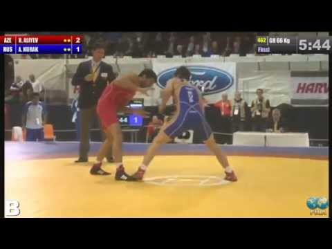 2014 European Wrestling Championships Final GR 66 Kg (AZE) Hasan ALIYEV vs (RUS) Adam KURAK