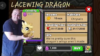 How to get the LACEWING DRAGON #dragonvale #zdog0424 #deca #lacewingdragon