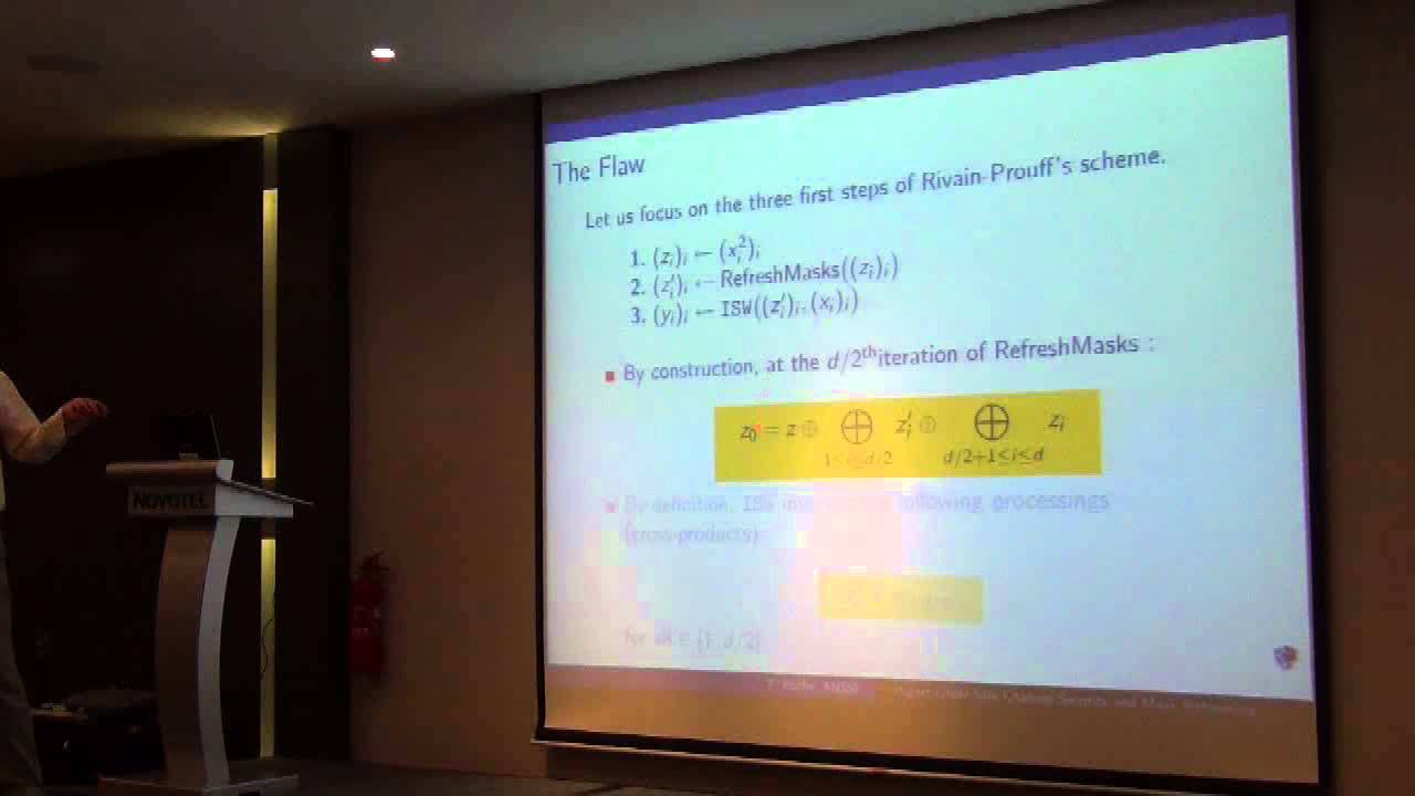 Higher-Order Side Channel Security and Mask Refreshing