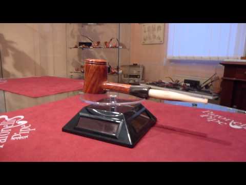 Pipa in radica e corno poker freehand - www.paronellipipe.it