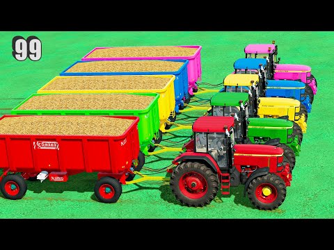 TRANSPORTING & HARVESTING ONION WITH COLOR JOHN DEERE TRACTOR - FS22 - #99
