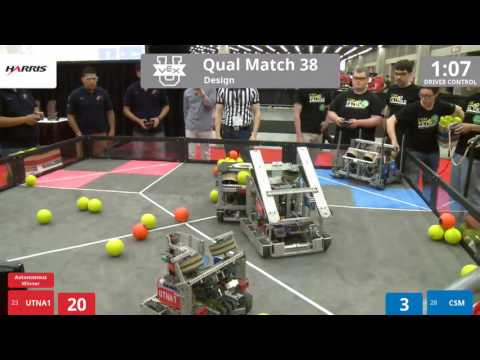 VEX Worlds 2016 - VEX U - Design - Qual 38 (UTNA1) 110 vs 35 (CSM)
