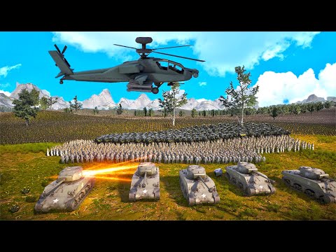 Apache Helicopter & WW2 ARMY VS 2 million Slaanesh daemonette & Ork slugga boy !!! UEBS 2