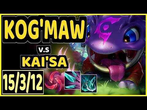 HENA (KOG'MAW) vs KAI'SA - 15/3/12 KDA BOTTOM ADC CHALLENGER GAMEPLAY - KR
