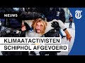 Klimaatactivist springt op Marechaussee in