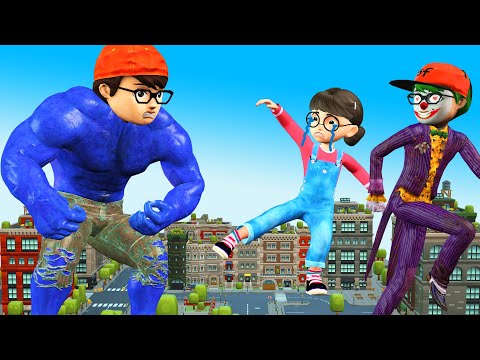 Boy Nick Love Tani Transform Nickhulk attack Nickjoker Naughty and Zombie - Scary Teacher 3D Story