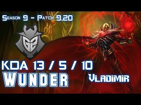 G2 Wunder VLADIMIR vs FIORA Top - Patch 9.20 EUW Ranked