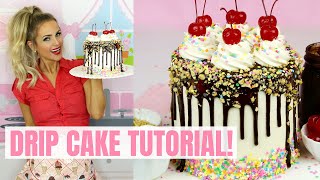 How To Make a Drip Cake (or Cupcakes) | easy 2-ingredient recipe & tutorial) // Lindsay Ann