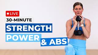 Live 30-Minute Full Body Dumbbell Workout | Strength, Power + Abs