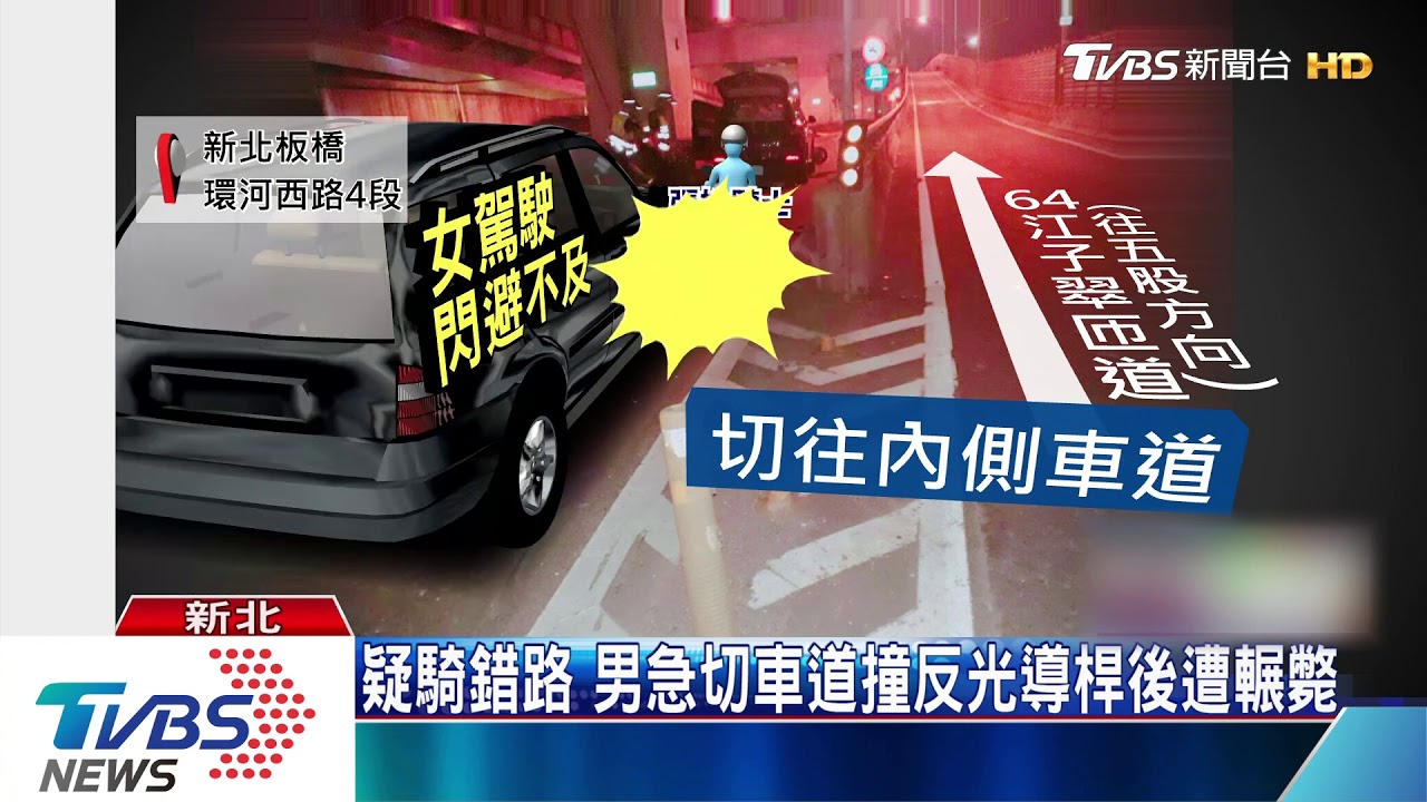 疑騎錯路　男急切車道撞反光導桿後遭輾斃