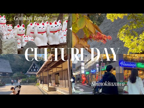 DIA DA CULTURA | Excursão diurna em Tóquio | Templo Gotokuji, Shimokitazawa, Japão Museu da Casa Folclórica ao Ar Livre