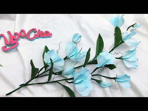 DIY/How to make sweet pea flower with paper crepe easily