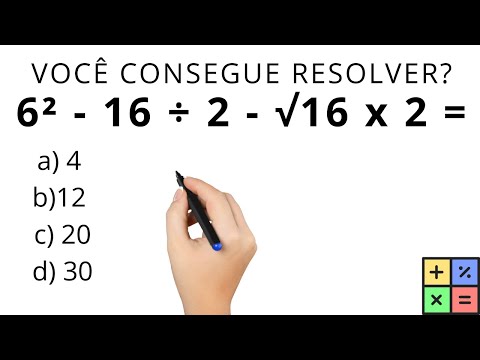 Você consegue resolver essa questão? 6² – 16 ÷ 2 – √16 x 2 = ? #matemáticabásica #enem