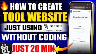 Create Tool Website in 20 Minutes Using Manus AI without Coding | Monetize with Ads