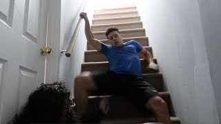 FALLING DOWN THE STAIRS PRANK ON BOYFRIEND !!! (GONE HORRIBLY WRONG)
