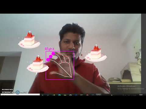 virtual cake with hand interface