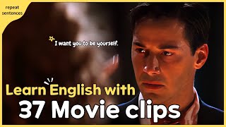 Improve your English Listening and Speaking skills by watching and repeating lines from films.
