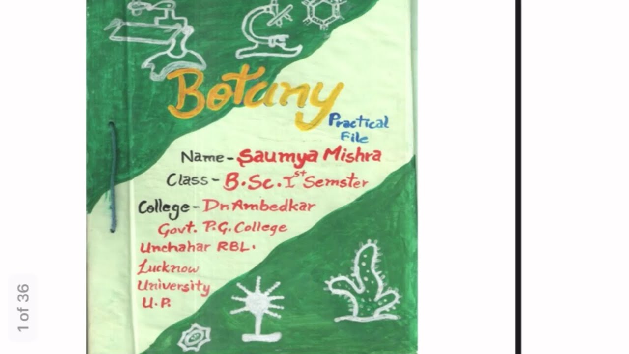B. Sc. 1st semester, Botany practical file according to NEP @ Botany By Dr. Jaswinder Kaur