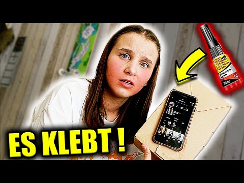 iPhone mit SEKUNDENKLEBER  festgeklebt ! 😰 (großer Fehler) - Celina