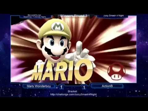 JuicySmash4Night - Winners Round 3: Mars WonderBoy (Mario) vs ActionB (Wario)