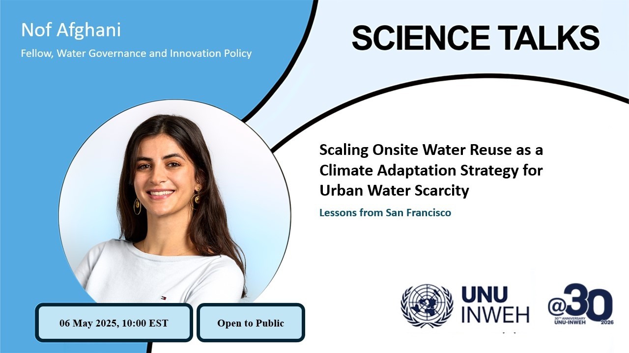 SCIENCE TALK Scaling onsite water reuse as a climate adaptation strategy for urban water scarcity