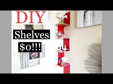 Cheap DIY Room Decor Shelves $0!!! Inexpensive Organization! Video