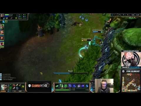 Bjergsen playing Riven with ranked 5's team